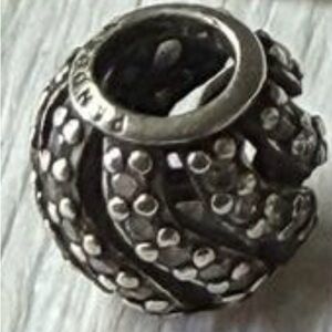 Pandora Retired Beaded Winter Whisp Swirl Charm